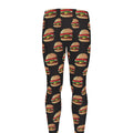 Cheeseburger Pattern Print Men's Leggings