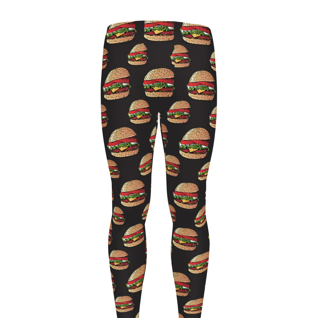 Cheeseburger Pattern Print Men's leggings