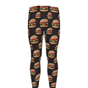 Cheeseburger Pattern Print Men's leggings