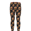 Cheeseburger Pattern Print Men's leggings