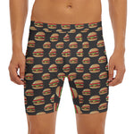 Cheeseburger Pattern Print Men's Long Boxer Briefs