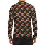 Cheeseburger Pattern Print Men's Long Sleeve Rash Guard