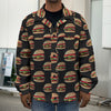 Cheeseburger Pattern Print Men's Shirt Jacket