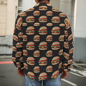 Cheeseburger Pattern Print Men's Shirt Jacket