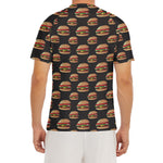 Cheeseburger Pattern Print Men's Short Sleeve Rash Guard