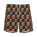 Cheeseburger Pattern Print Men's Athletic Shorts