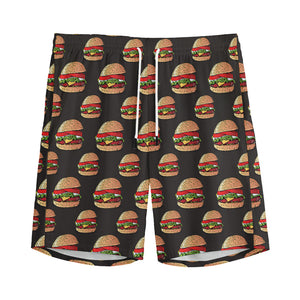 Cheeseburger Pattern Print Men's Sports Shorts