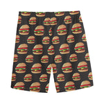 Cheeseburger Pattern Print Men's Sports Shorts