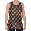 Cheeseburger Pattern Print Men's Velvet Tank Top