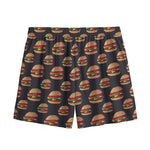 Cheeseburger Pattern Print Mesh Shorts