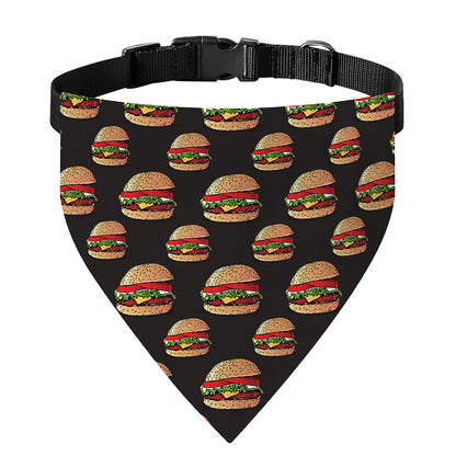 Cheeseburger Pattern Print Over The Collar Dog Bandana