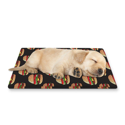 Cheeseburger Pattern Print Pet Cooling Mat Cover
