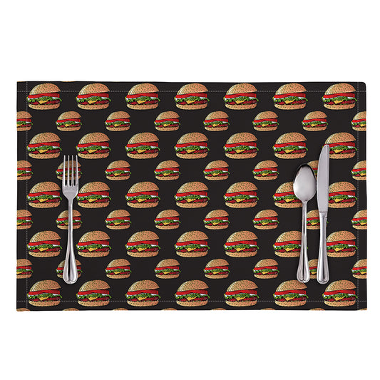 Cheeseburger Pattern Print Placemat