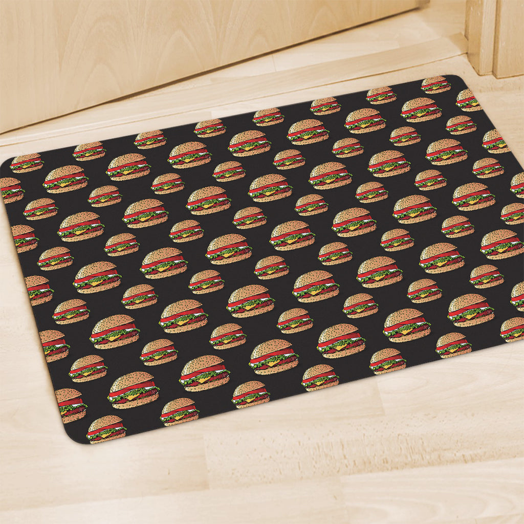 Cheeseburger Pattern Print Polyester Doormat