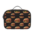 Cheeseburger Pattern Print Portable Lunch Bag