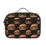 Cheeseburger Pattern Print Portable Lunch Bag