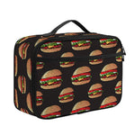Cheeseburger Pattern Print Portable Lunch Bag