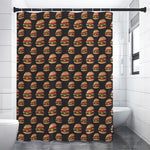 Cheeseburger Pattern Print Premium Shower Curtain