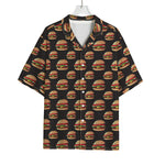 Cheeseburger Pattern Print Rayon Hawaiian Shirt