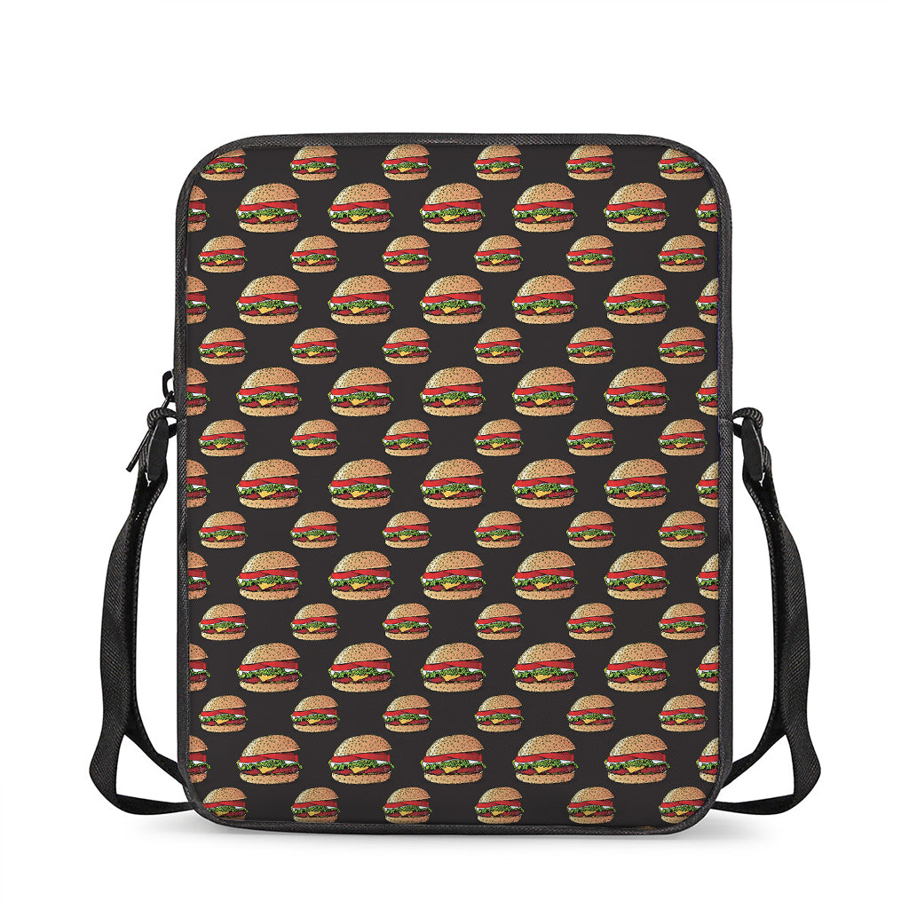 Cheeseburger Pattern Print Rectangular Crossbody Bag