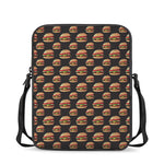 Cheeseburger Pattern Print Rectangular Crossbody Bag