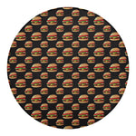 Cheeseburger Pattern Print Round Blanket