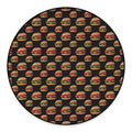Cheeseburger Pattern Print Round Floor Mat