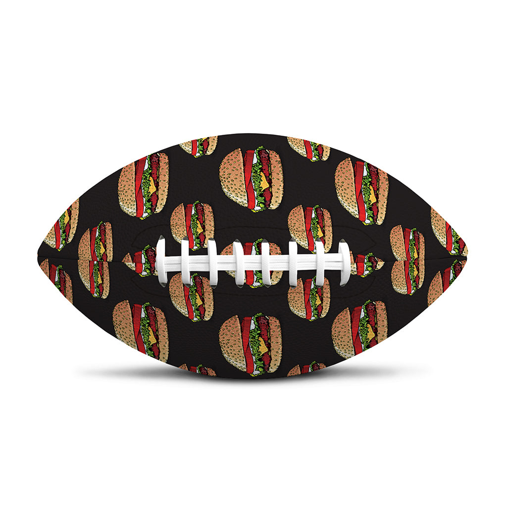 Cheeseburger Pattern Print Rugby Ball