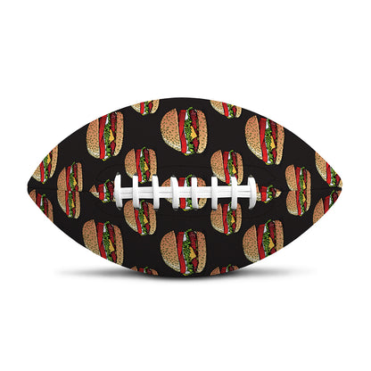 Cheeseburger Pattern Print Rugby Ball