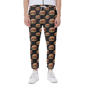 Cheeseburger Pattern Print Scuba Joggers