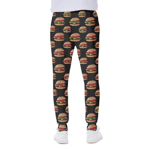 Cheeseburger Pattern Print Scuba Joggers