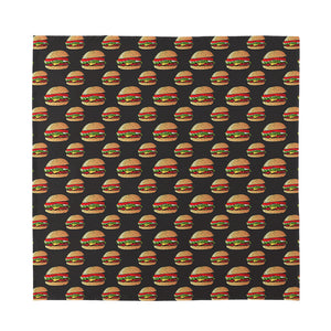 Cheeseburger Pattern Print Silk Bandana