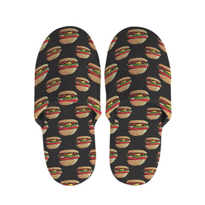 Cheeseburger Pattern Print Slippers