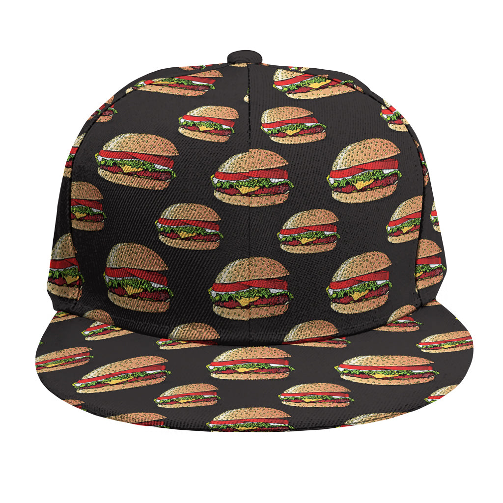 Cheeseburger Pattern Print Snapback Cap