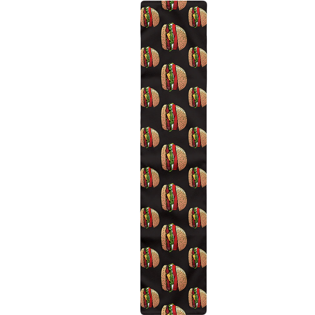 Cheeseburger Pattern Print Table Runner