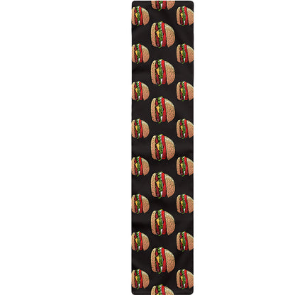 Cheeseburger Pattern Print Table Runner