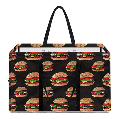 Cheeseburger Pattern Print Utility Tote Bag