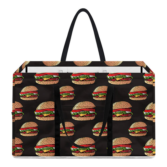 Cheeseburger Pattern Print Utility Tote Bag