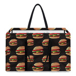Cheeseburger Pattern Print Utility Tote Bag