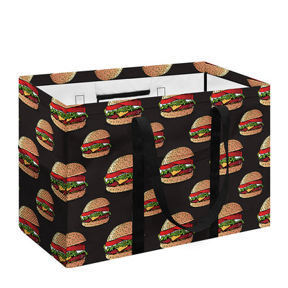 Cheeseburger Pattern Print Utility Tote Bag