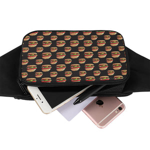 Cheeseburger Pattern Print Waist Bag