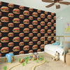 Cheeseburger Pattern Print Wall Sticker