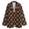 Cheeseburger Pattern Print Women's Blazer