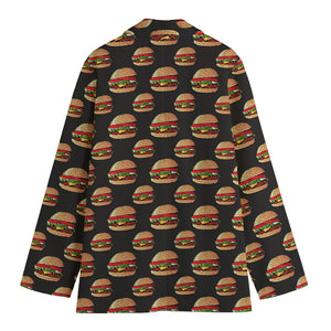 Cheeseburger Pattern Print Women's Blazer