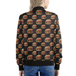 Cheeseburger Pattern Print Women's Bomber Jacket