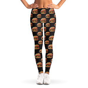 Cheeseburger Pattern Print Women's Leggings