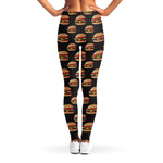 Cheeseburger Pattern Print Women's Leggings