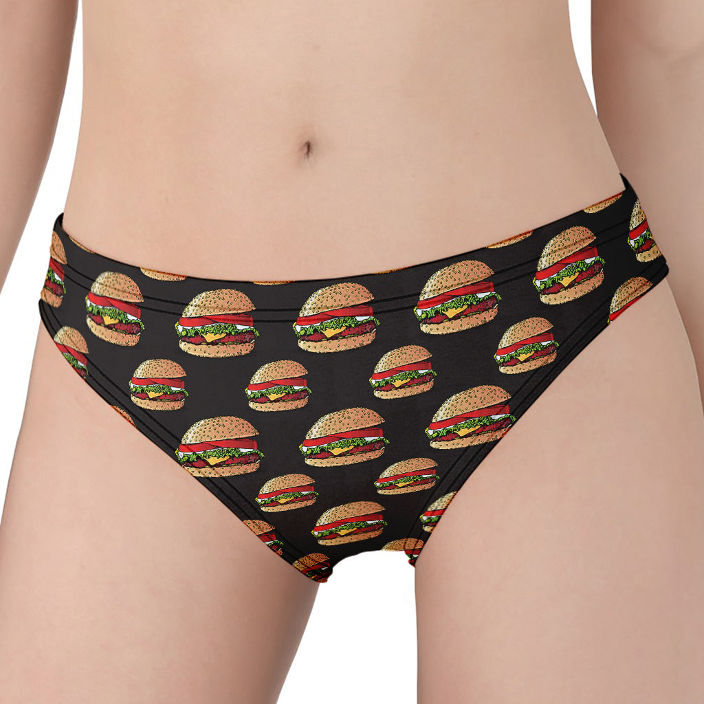 Cheeseburger Pattern Print Women's Panties