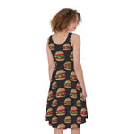 Cheeseburger Pattern Print Women's Sleeveless Dress