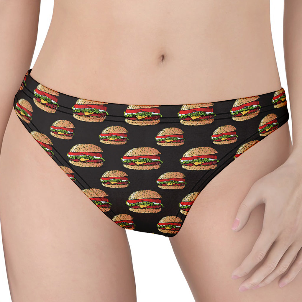 Cheeseburger Pattern Print Women's Thong